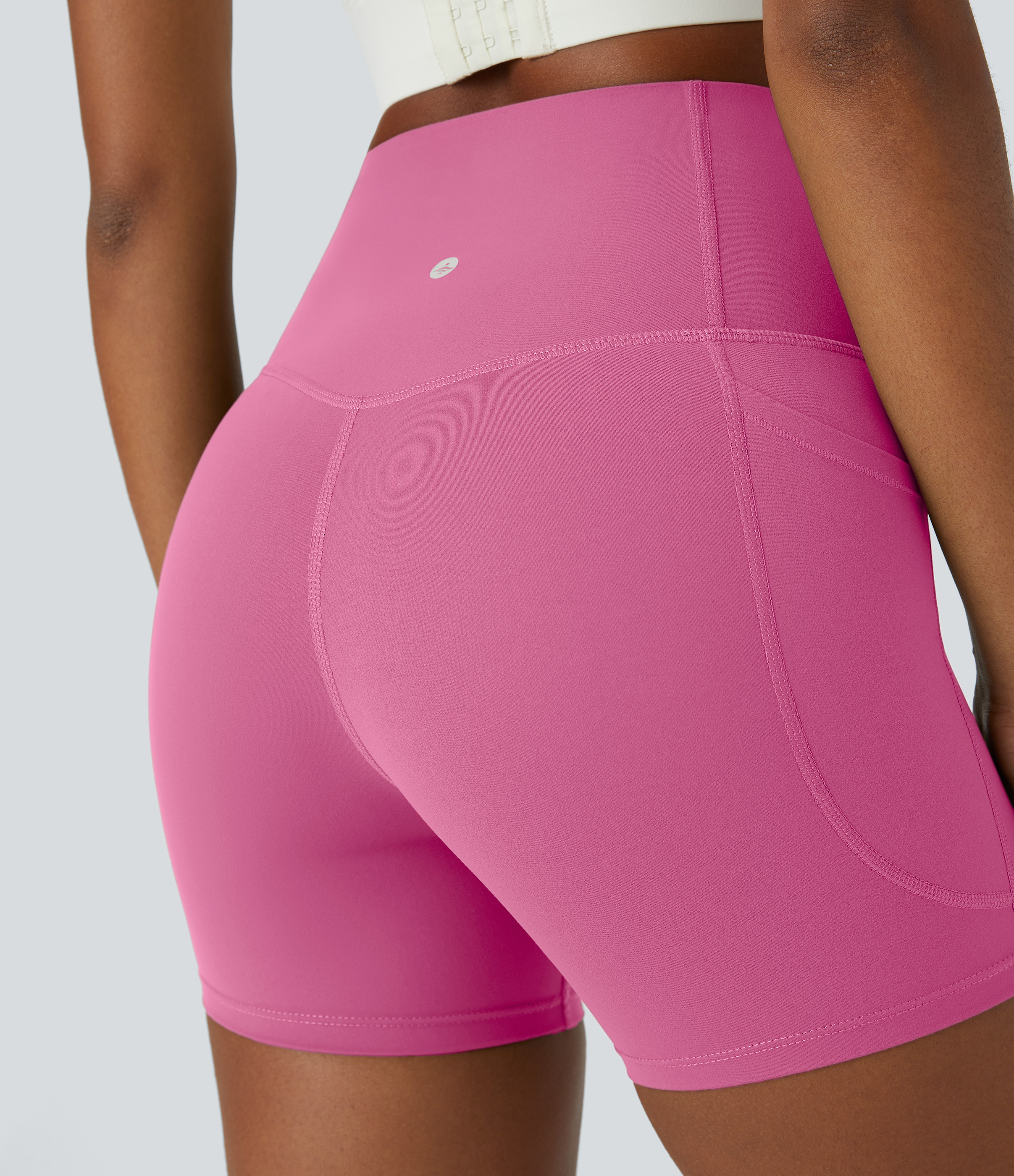 SoCinched High Waisted Tummy Control Side Pocket Shaping Training Biker Shorts 5''