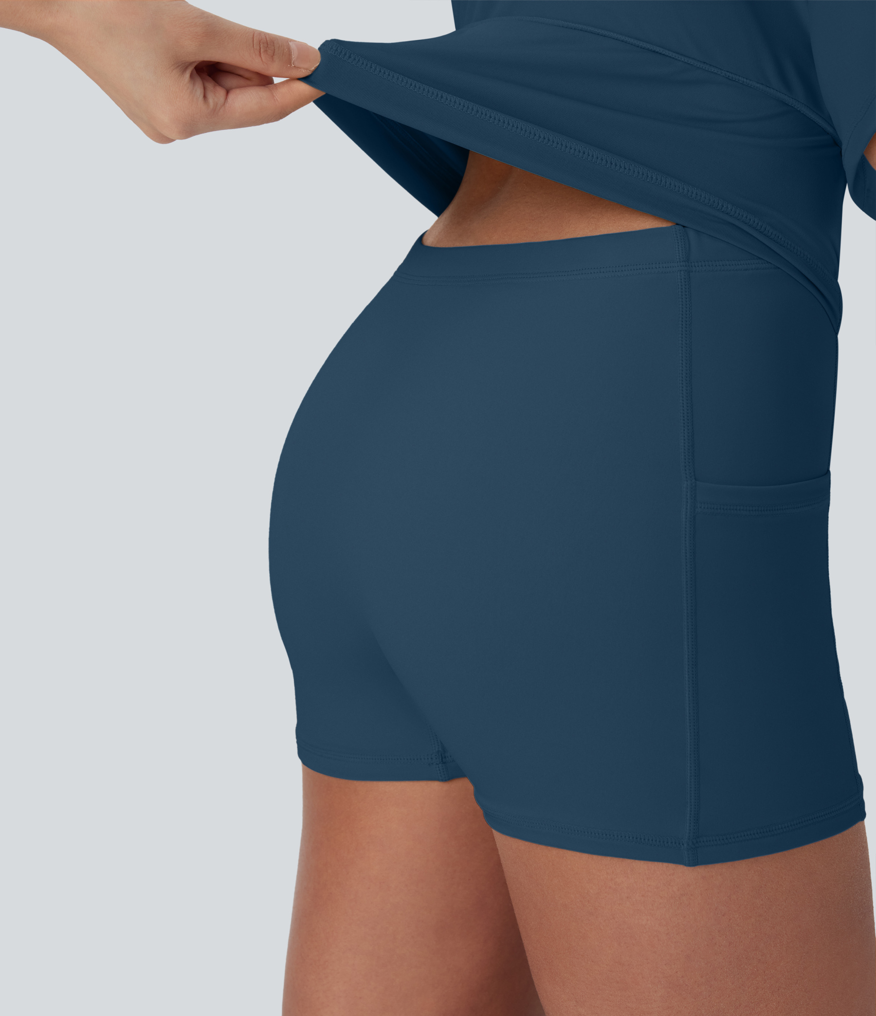 Airy U Neck 2-in-1 Pocket Mini Cool Touch Dance Active Dress-Easy Peezy