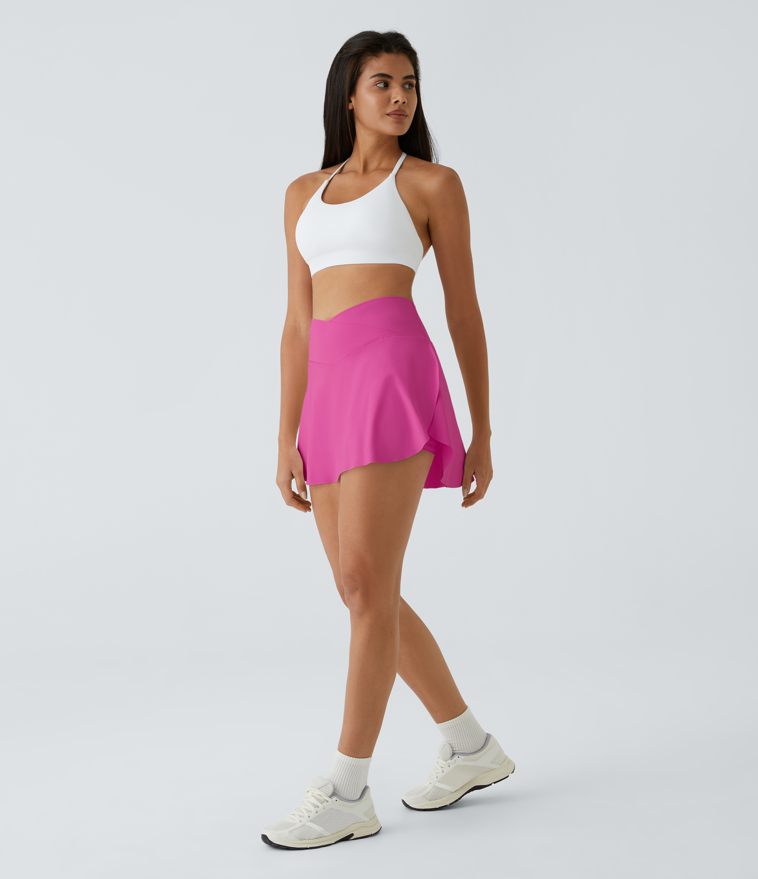 Airy Crossover Pocket 2-in-1 Cool Touch Tennis Skirt-Lucid-Longer Length-UPF50+