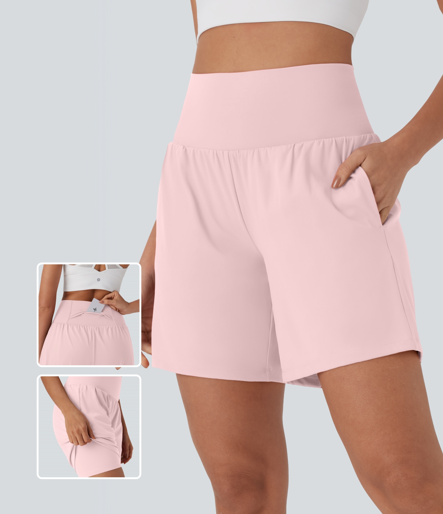 Softlyzero™ Airy Super High Waisted 2-in-1 Cool Touch Yoga Shorts 7" w