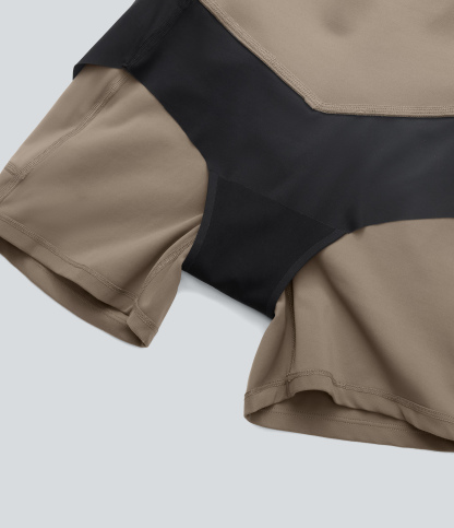 SoCinched High Waisted Tummy Control Built-in Underwear Anti-Bacterial Shaping Training Biker Shorts 5'' With Pockets