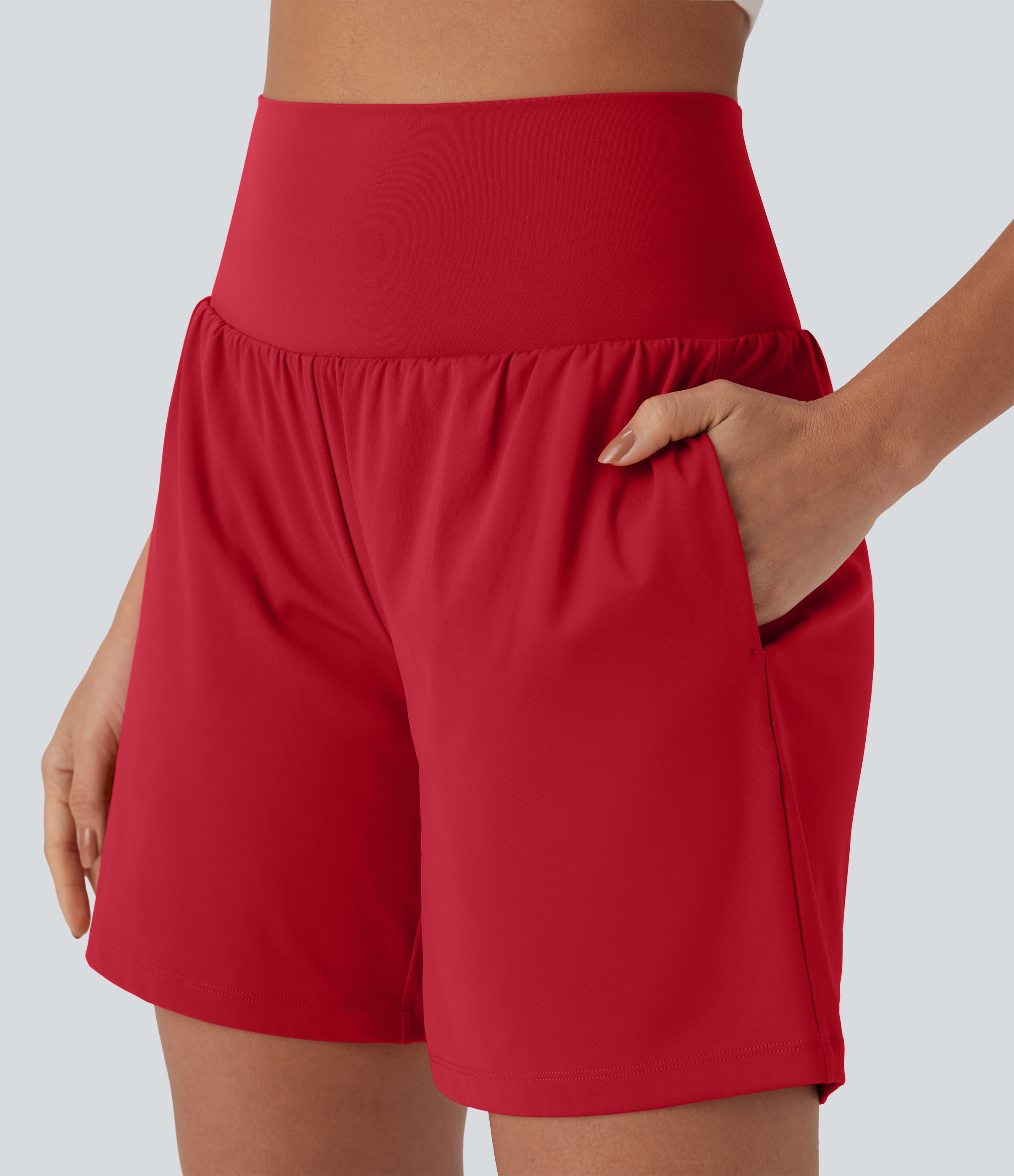 Airy Super High Waisted 2-in-1 Cool Touch Yoga Shorts 7" with Pockets