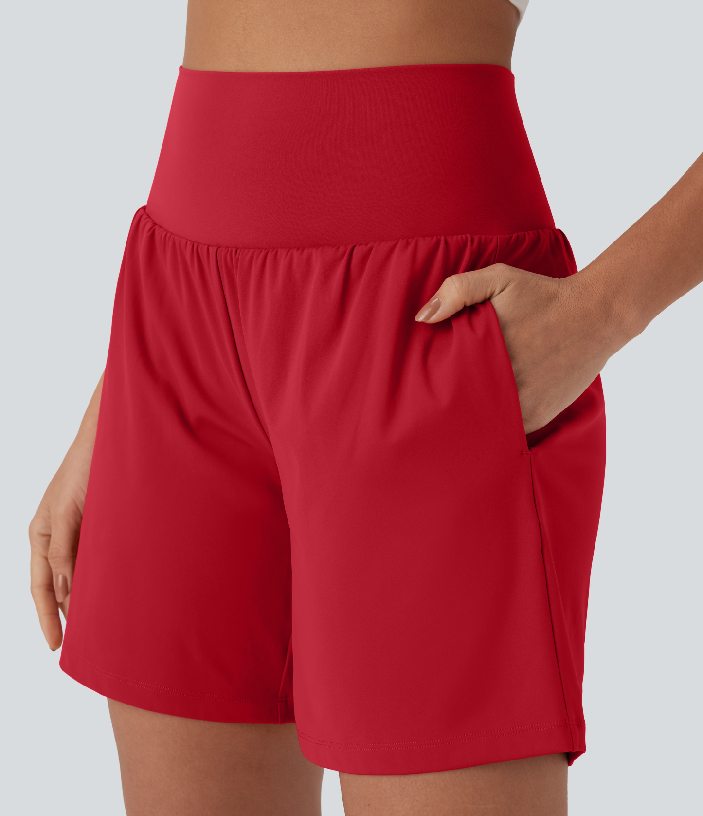 Airy Super High Waisted 2-in-1 Cool Touch Yoga Shorts 7" with Pockets
