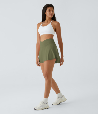 Airy Crossover Pocket 2-in-1 Cool Touch Tennis Skirt-Lucid-Longer Length-UPF50+