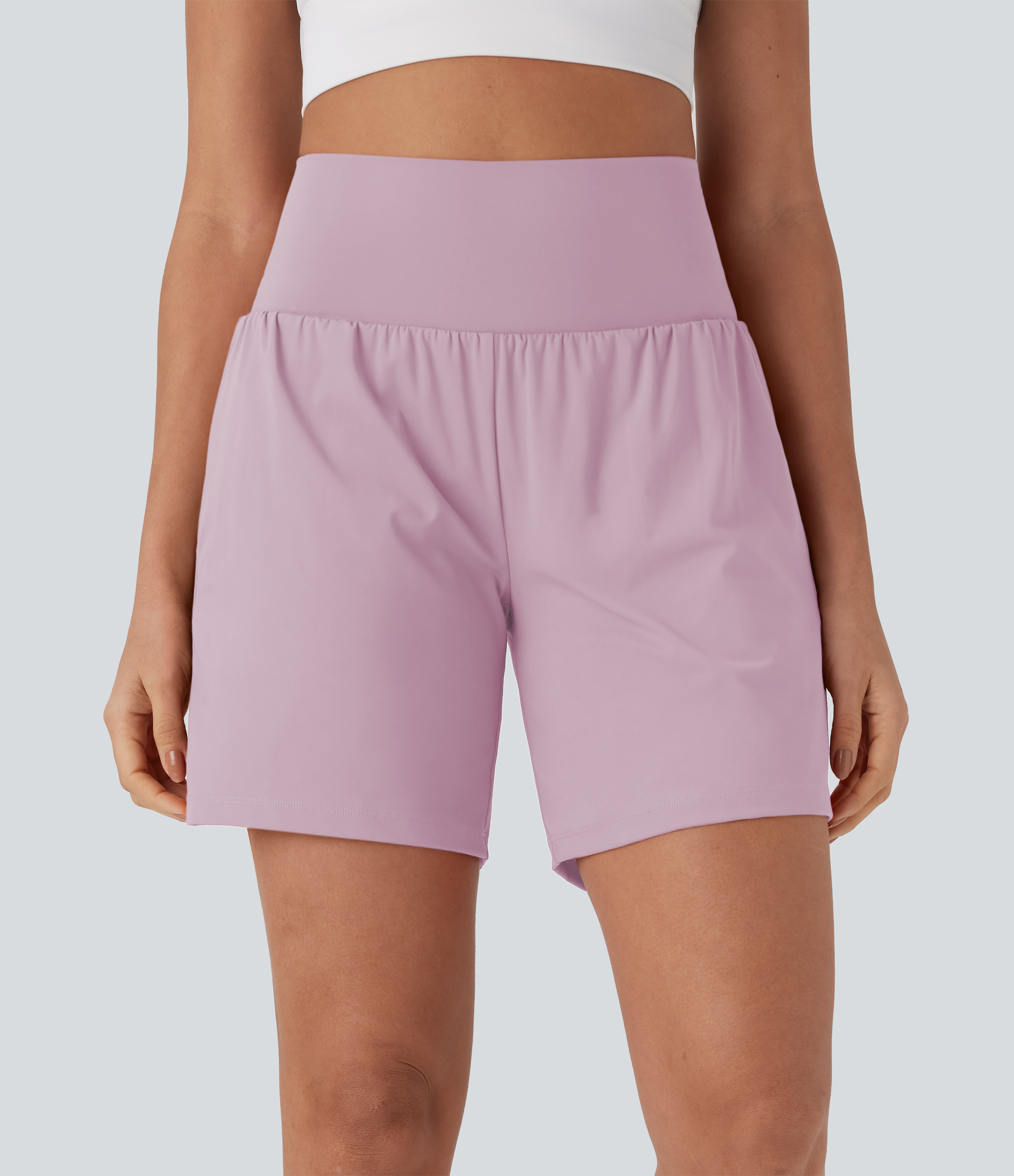 Airy Super High Waisted 2-in-1 Cool Touch Yoga Shorts 7" with Pockets
