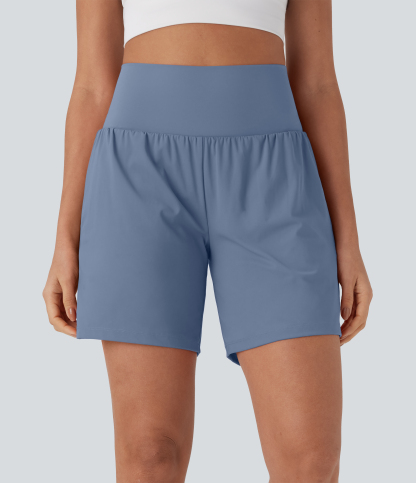 Airy Super High Waisted 2-in-1 Cool Touch Yoga Shorts 7" with Pockets