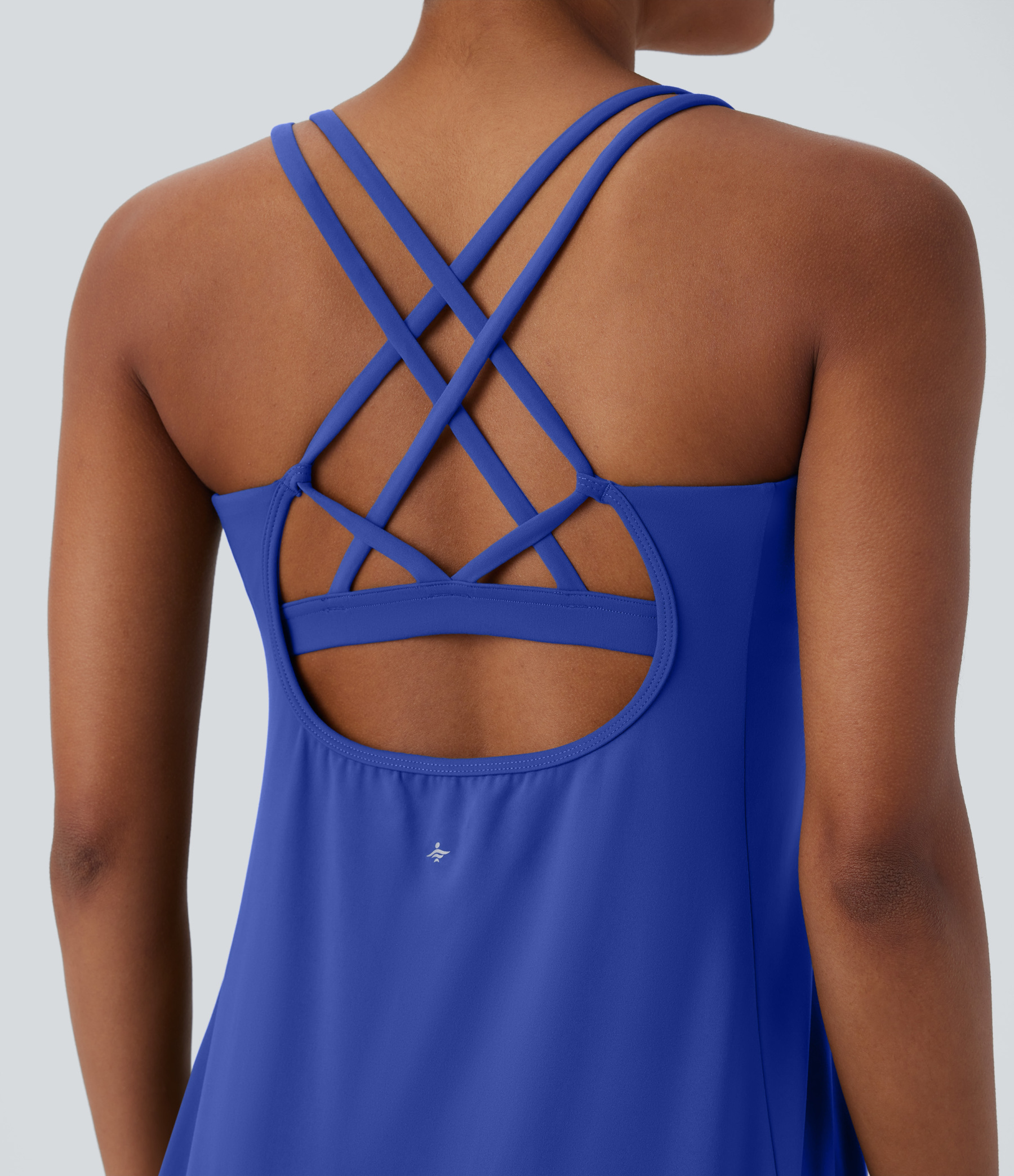 Plush Cut Out Pocket 2-Piece Mini Yoga Active Dress