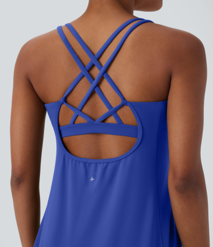 Plush Cut Out Pocket 2-Piece Mini Yoga Active Dress