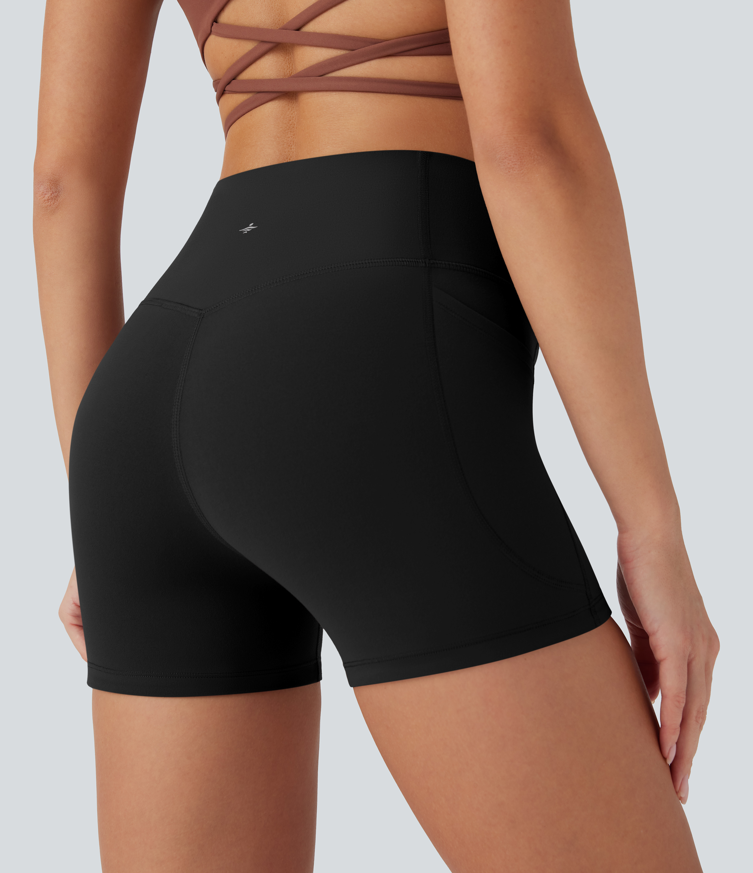 SoCinched High Waisted Tummy Control Pocket Shaping Training Biker Shorts 3''