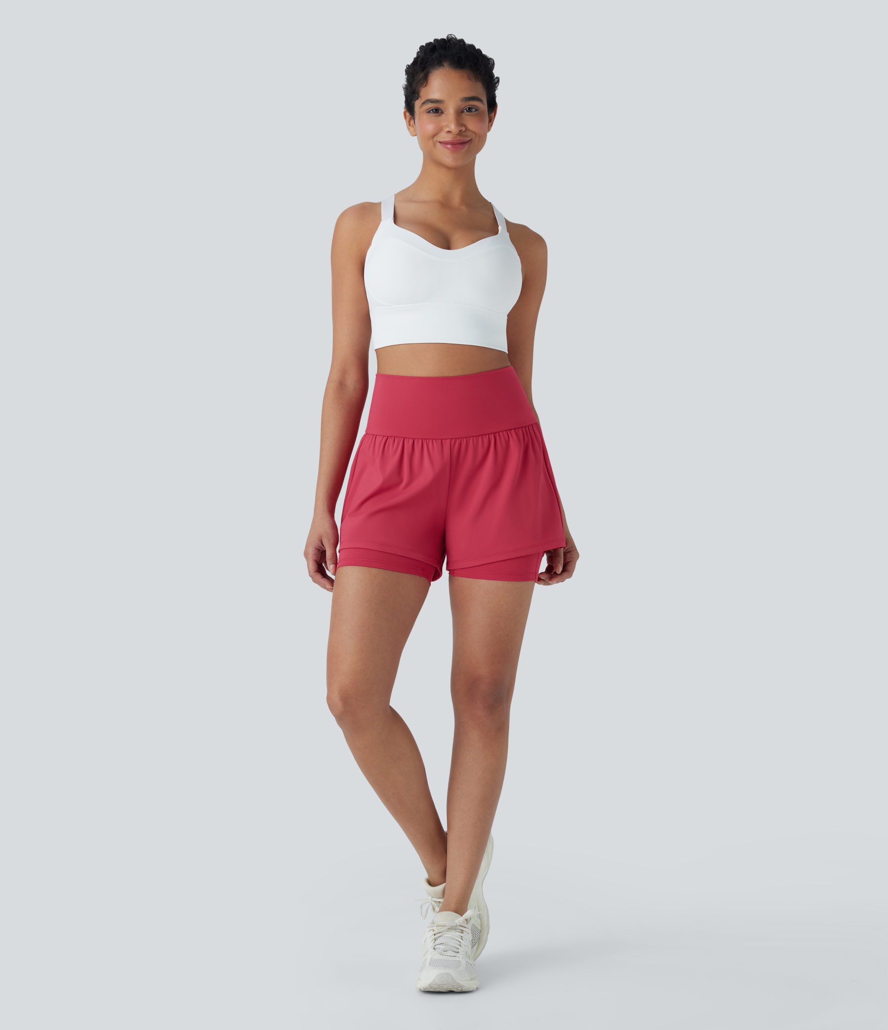 Airy Super High Waisted 2-in-1 Cool Touch Yoga Shorts 5'' with Pockets