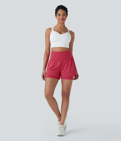 Airy Super High Waisted 2-in-1 Cool Touch Yoga Shorts 5'' with Pockets