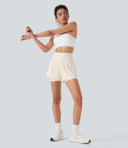 Airy Super High Waisted 2-in-1 Cool Touch Yoga Shorts 5'' with Pockets