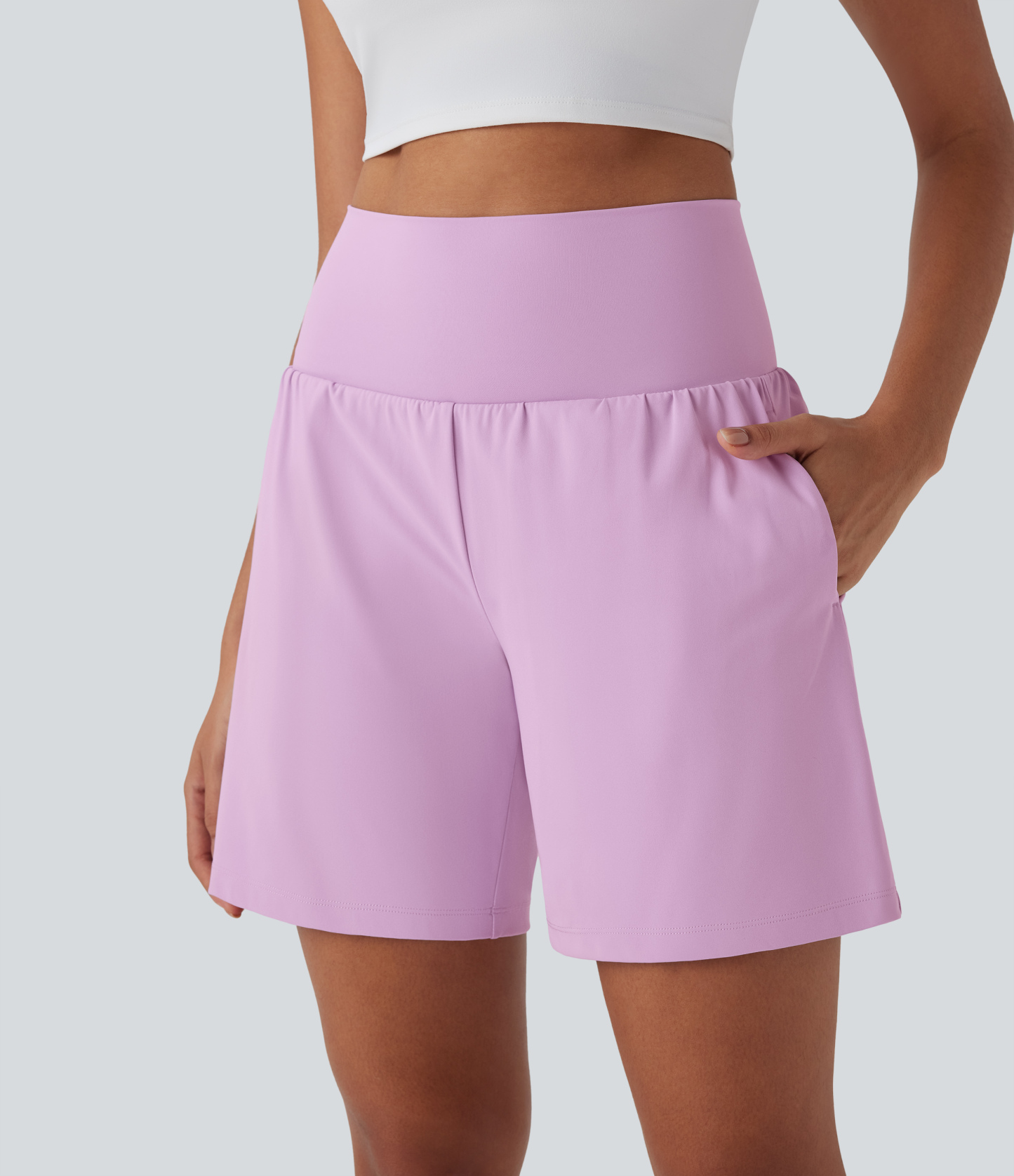 Airy Super High Waisted 2-in-1 Cool Touch Yoga Shorts 7" with Pockets