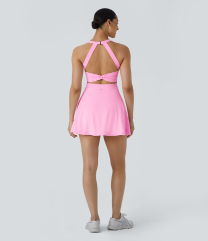 Airy Backless Twisted Cool Touch Dance Active Dress-Easy Peezy Edition