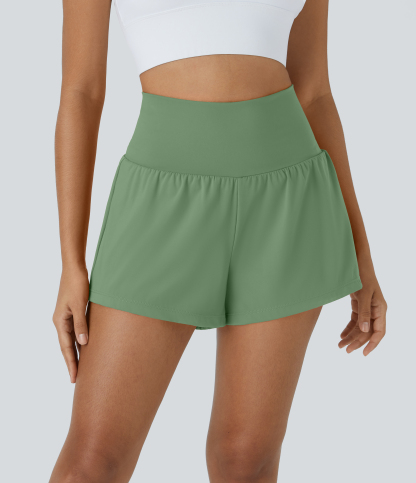 Airy Super High Waisted Cool Touch Yoga Shorts with Pockets