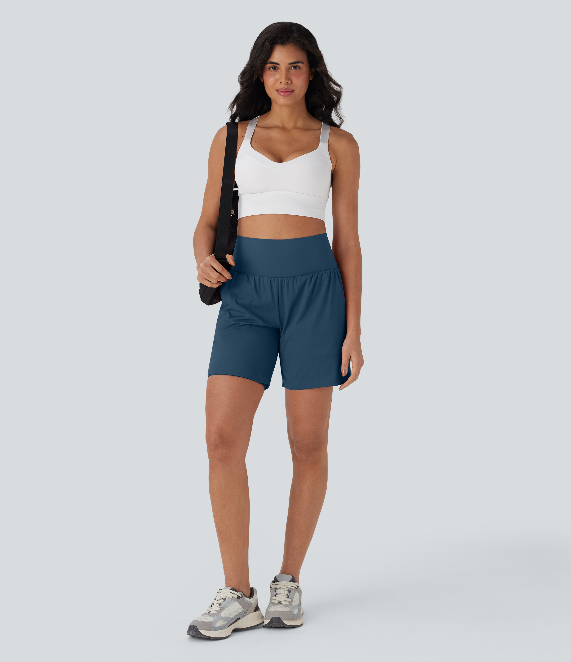 Airy Super High Waisted 2-in-1 Cool Touch Yoga Shorts 7" with Pockets