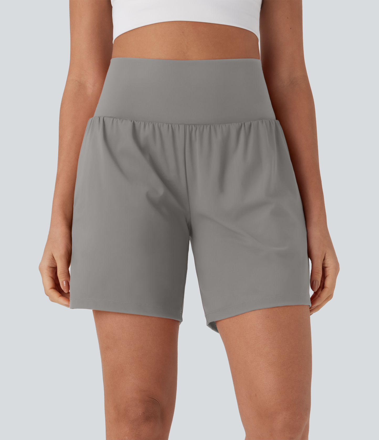 Airy Super High Waisted 2-in-1 Cool Touch Yoga Shorts 7" with Pockets