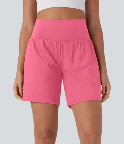 Airy Super High Waisted 2-in-1 Cool Touch Yoga Shorts 7" with Pockets