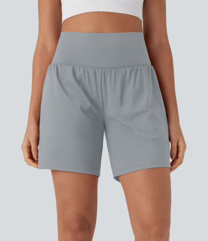 Airy Super High Waisted 2-in-1 Cool Touch Yoga Shorts 7" with Pockets