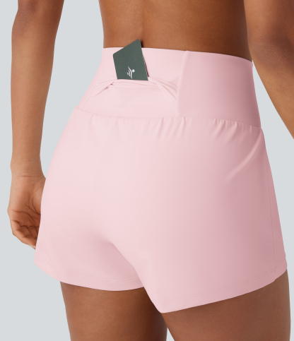 Airy Super High Waisted Cool Touch Yoga Shorts with Pockets