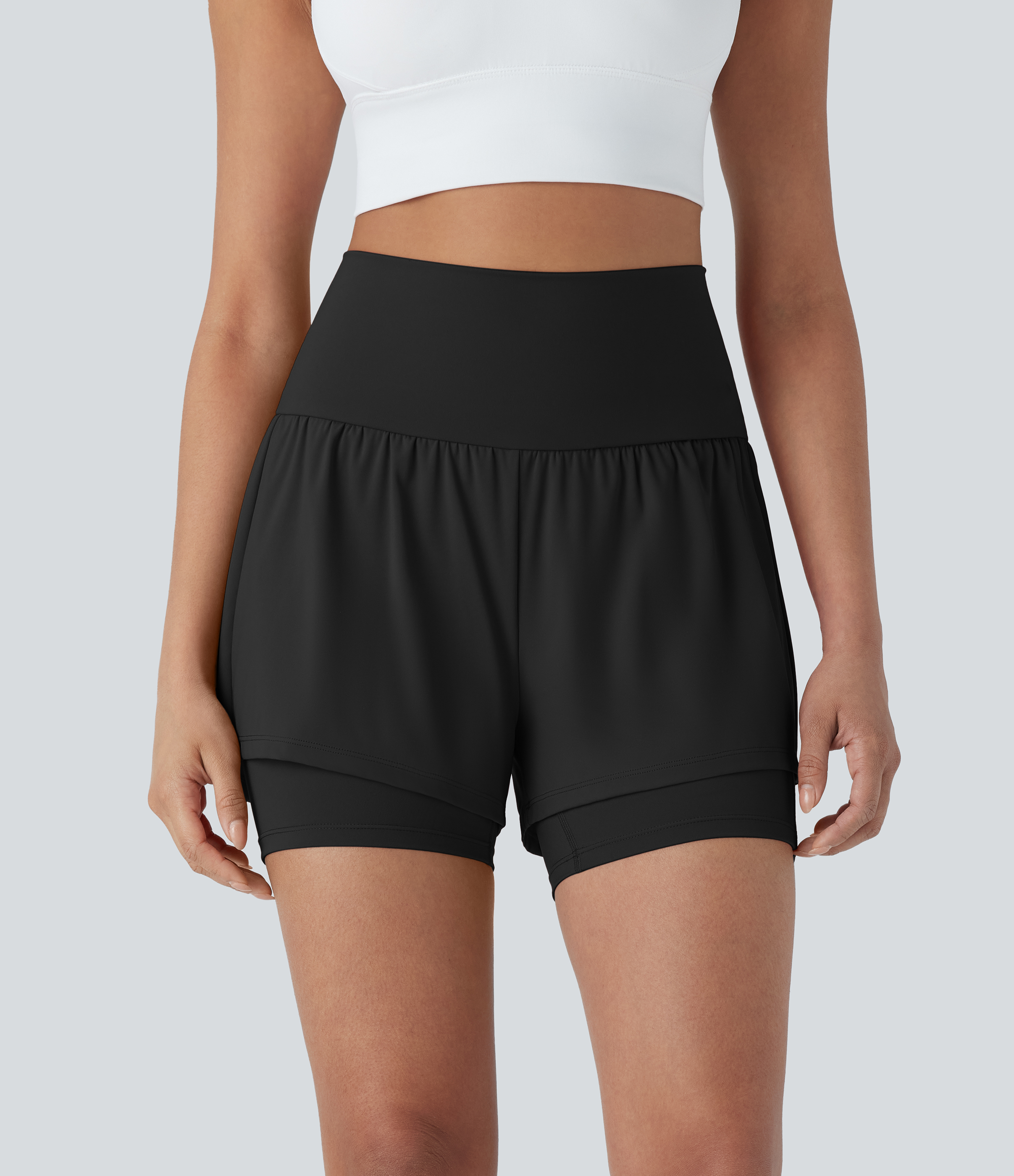 SoftlyZero™ Airy Super High Waisted 2-in-1 Cool Touch Yoga Shorts 5'' 