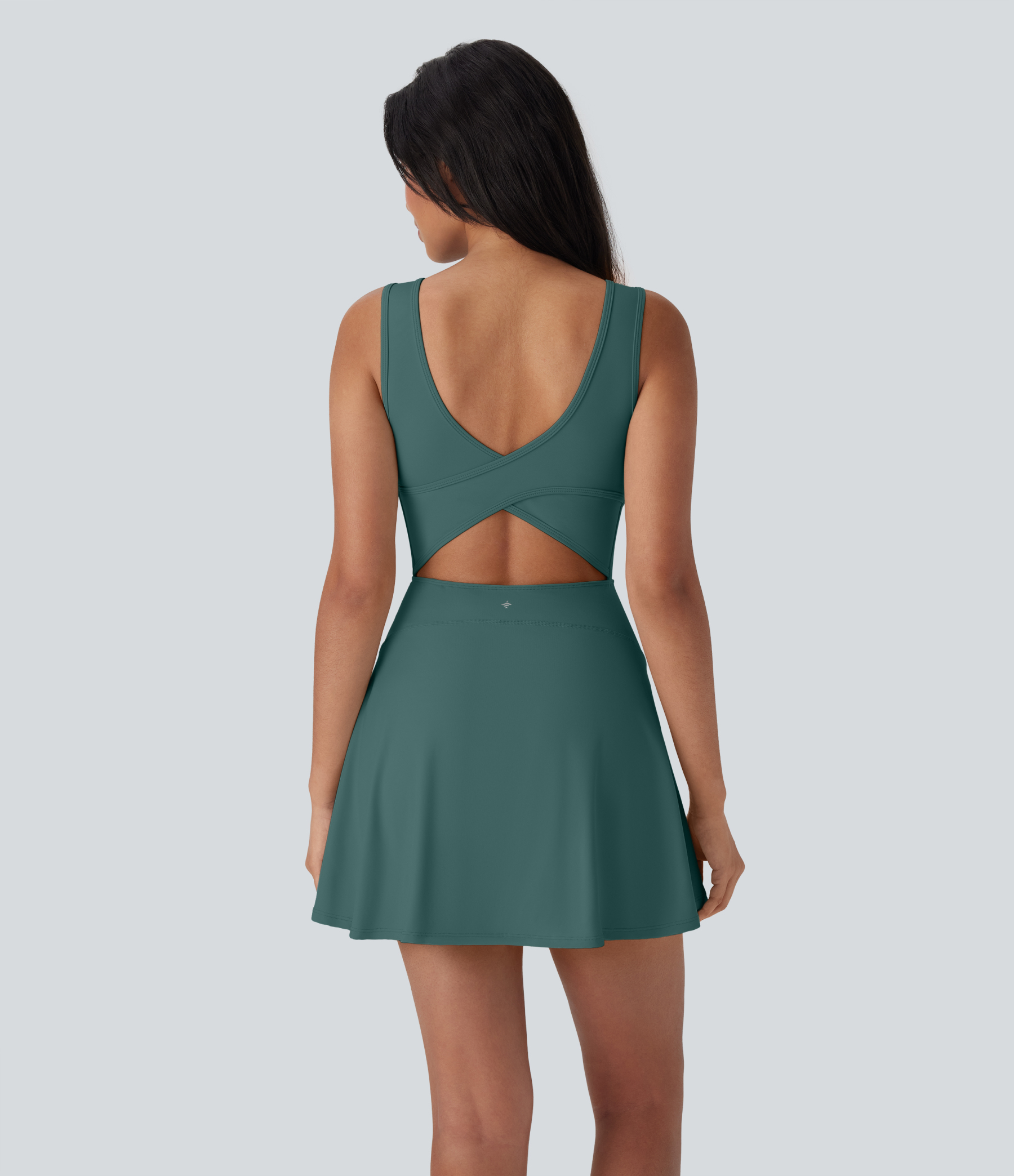 Airy U Neck 2-in-1 Pocket Mini Cool Touch Dance Active Dress-Easy Peezy