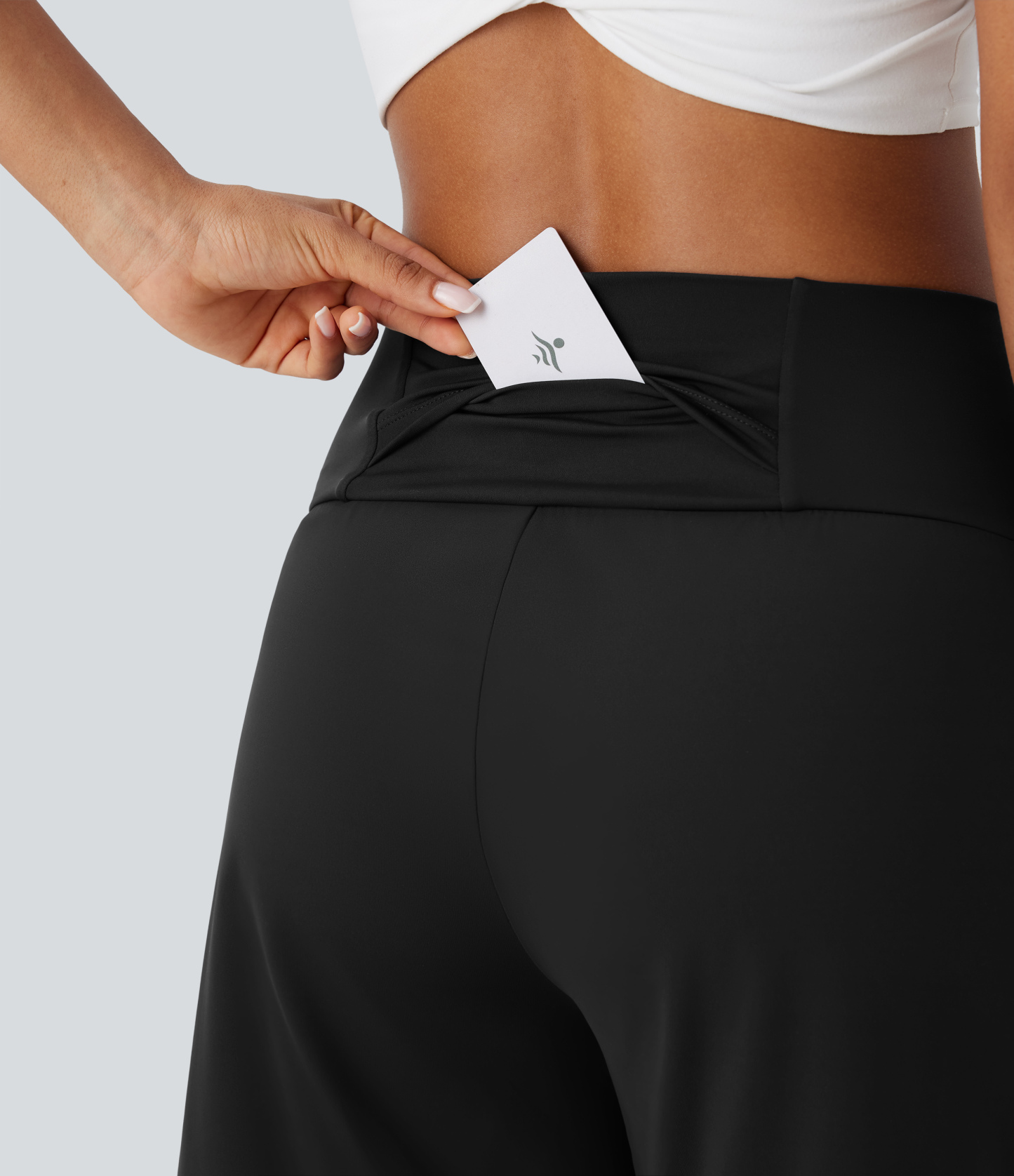 Airy High Waisted Pockets Cool Touch Yoga Bermuda Shorts