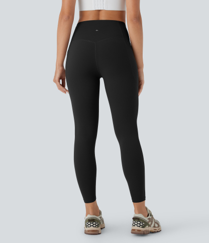 SoCinched High Waisted Tummy Control Built-in Underwear Anti-Bacterial Shaping 7/8 Workout Leggings with Pockets