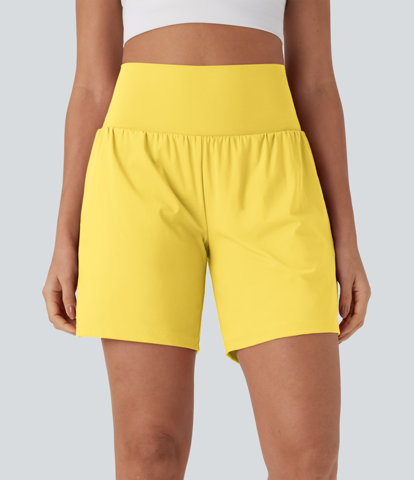 Airy Super High Waisted 2-in-1 Cool Touch Yoga Shorts 7" with Pockets