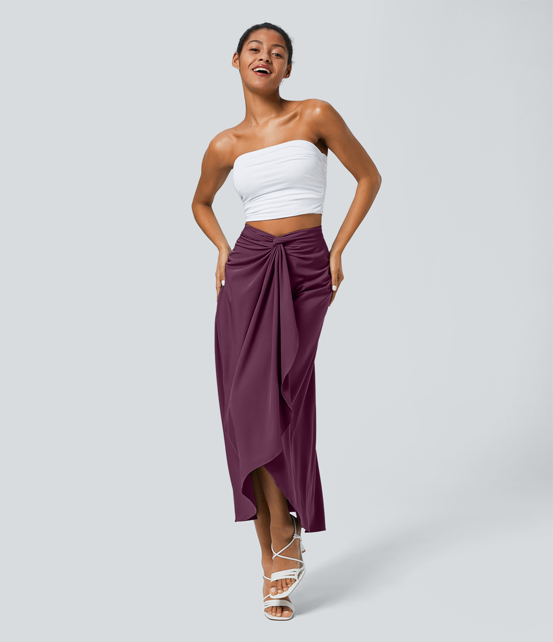 High Waisted Wrapped Tie Back Quick Dry Skirt