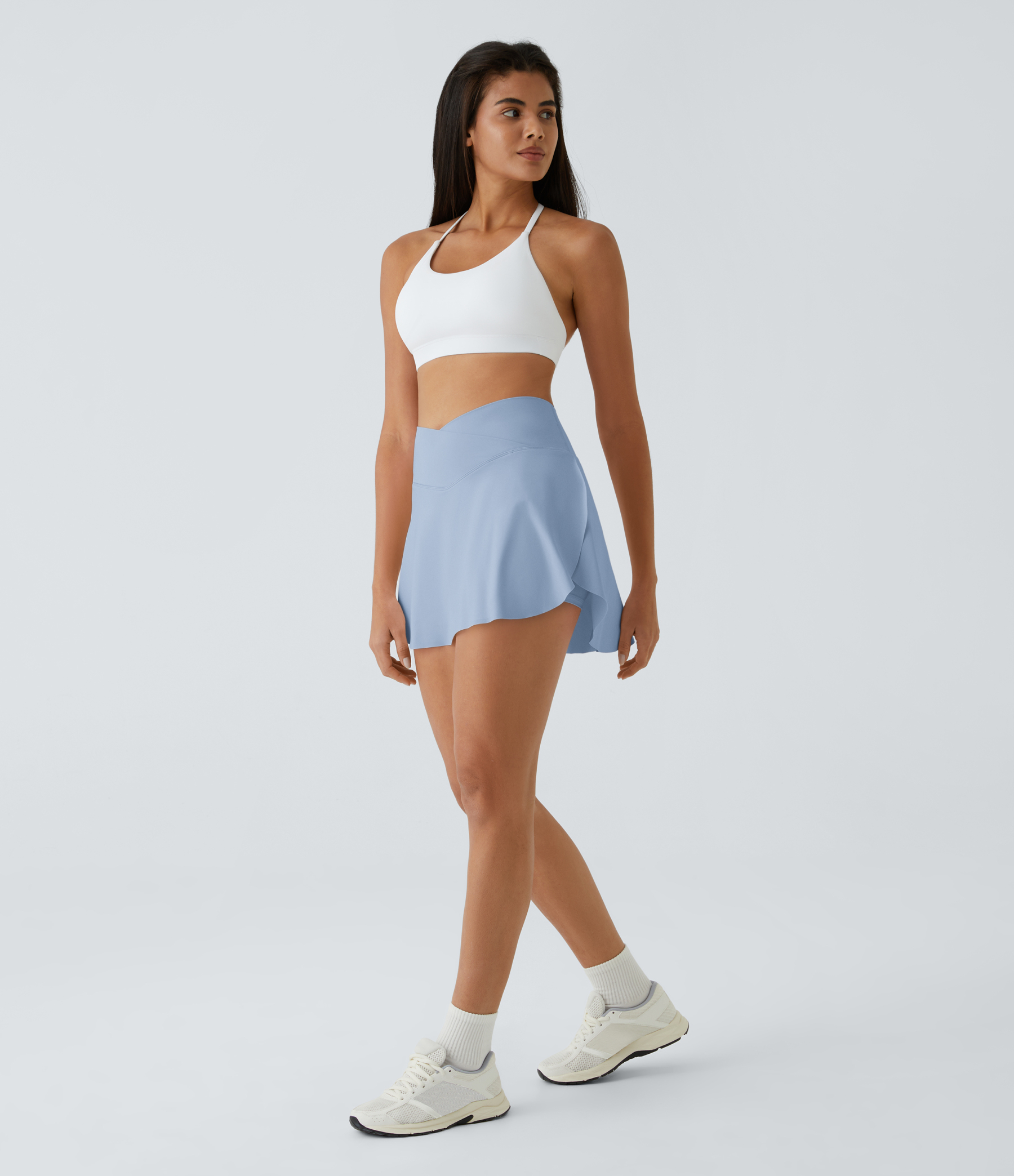 Airy Crossover Pocket 2-in-1 Cool Touch Tennis Skirt-Lucid-Longer Length-UPF50+