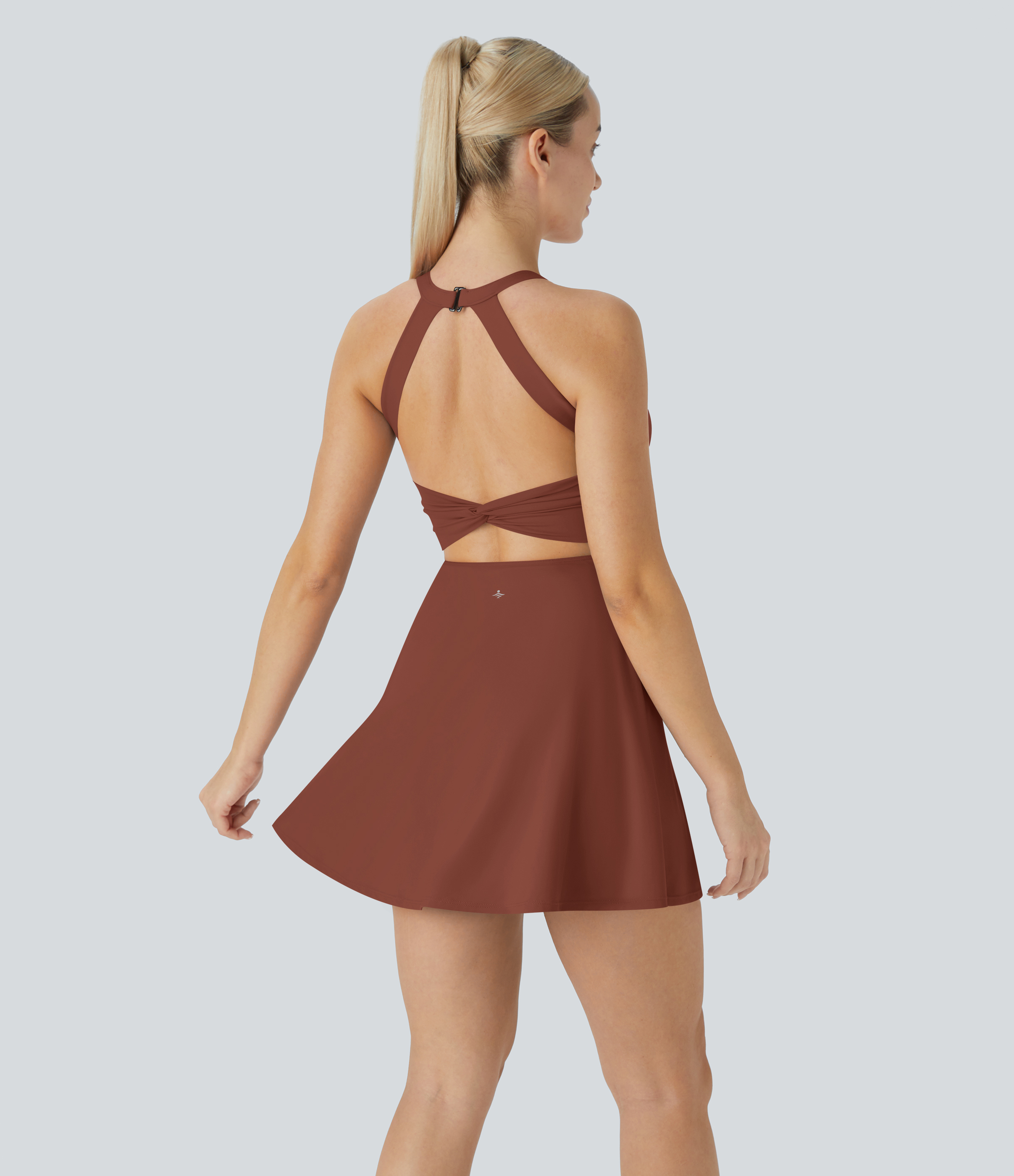 Airy Backless Twisted Cool Touch Dance Active Dress-Easy Peezy Edition