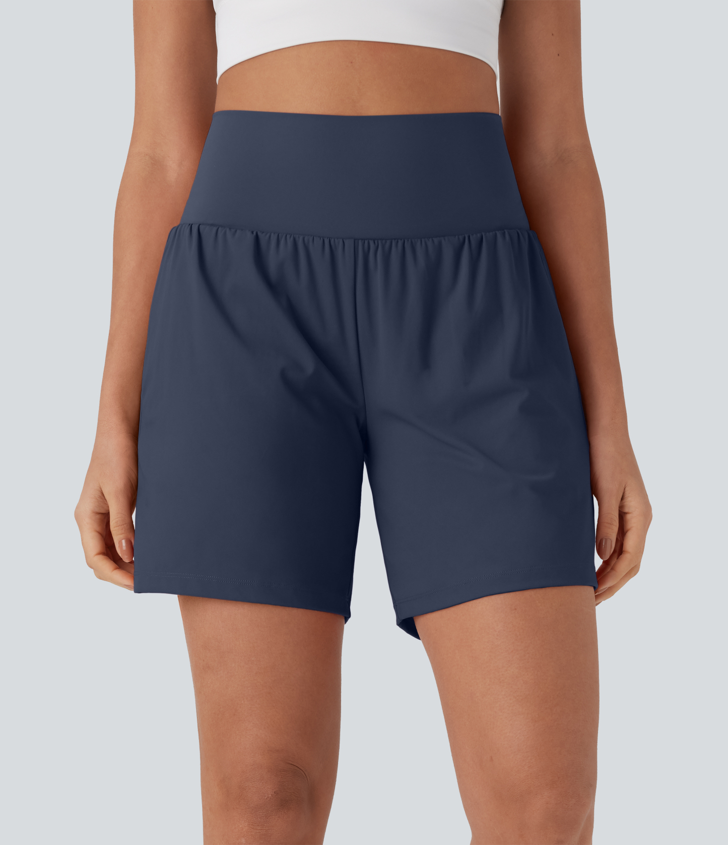Airy Super High Waisted 2-in-1 Cool Touch Yoga Shorts 7" with Pockets