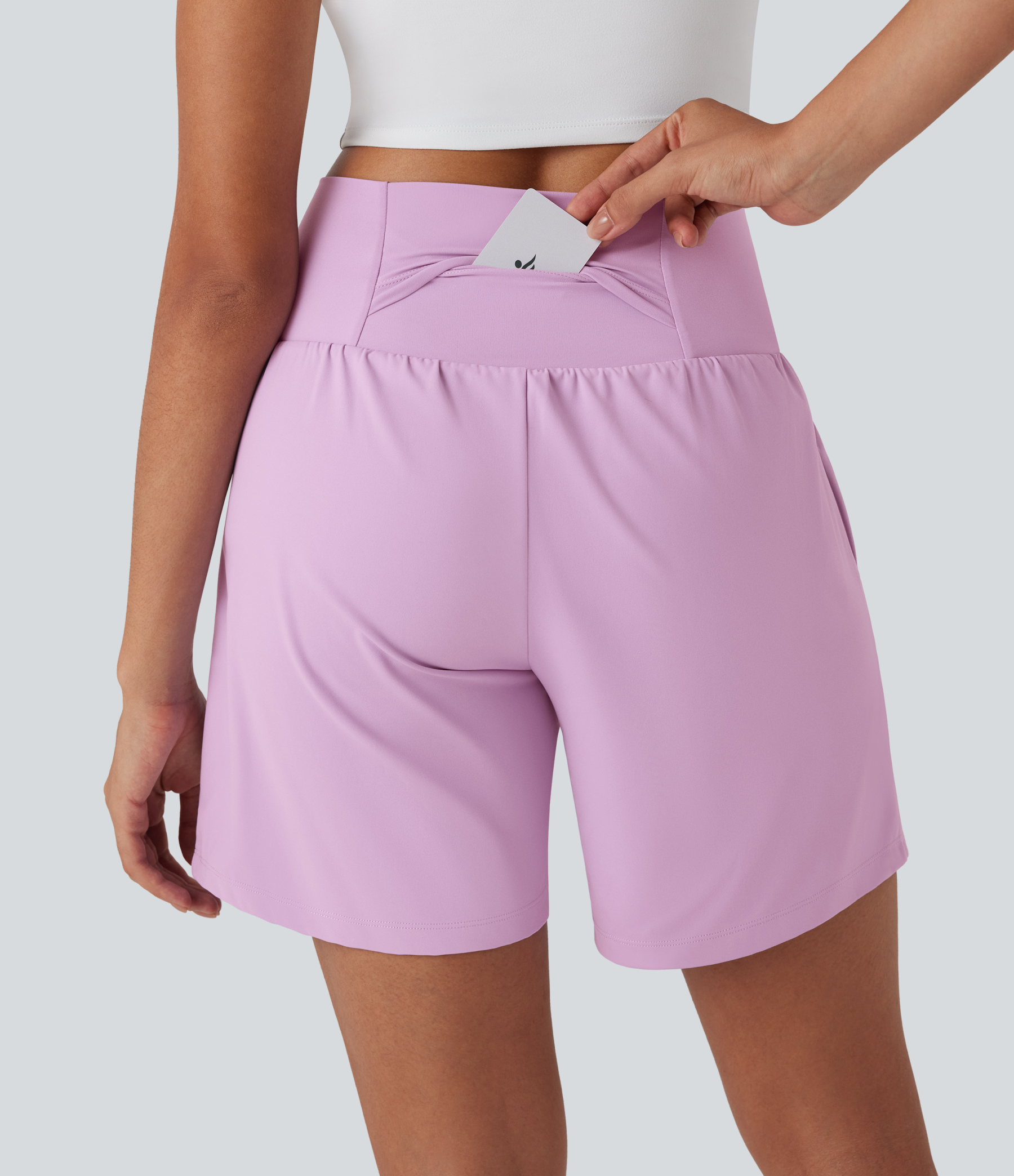 Airy Super High Waisted 2-in-1 Cool Touch Yoga Shorts 7" with Pockets