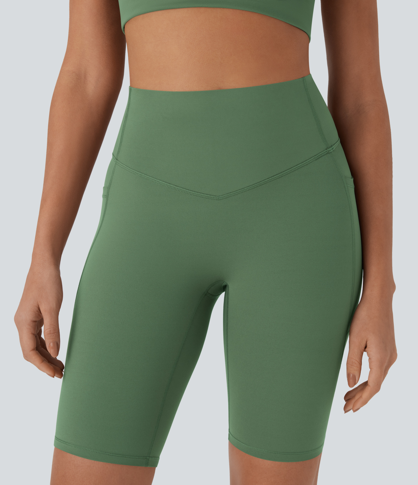 SoCinched High Waisted Tummy Control Pocket Shaping Training Biker Shorts 9''