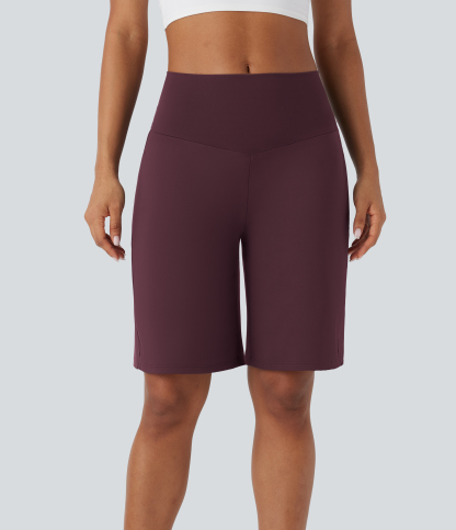 Airy High Waisted Pockets Cool Touch Yoga Bermuda Shorts