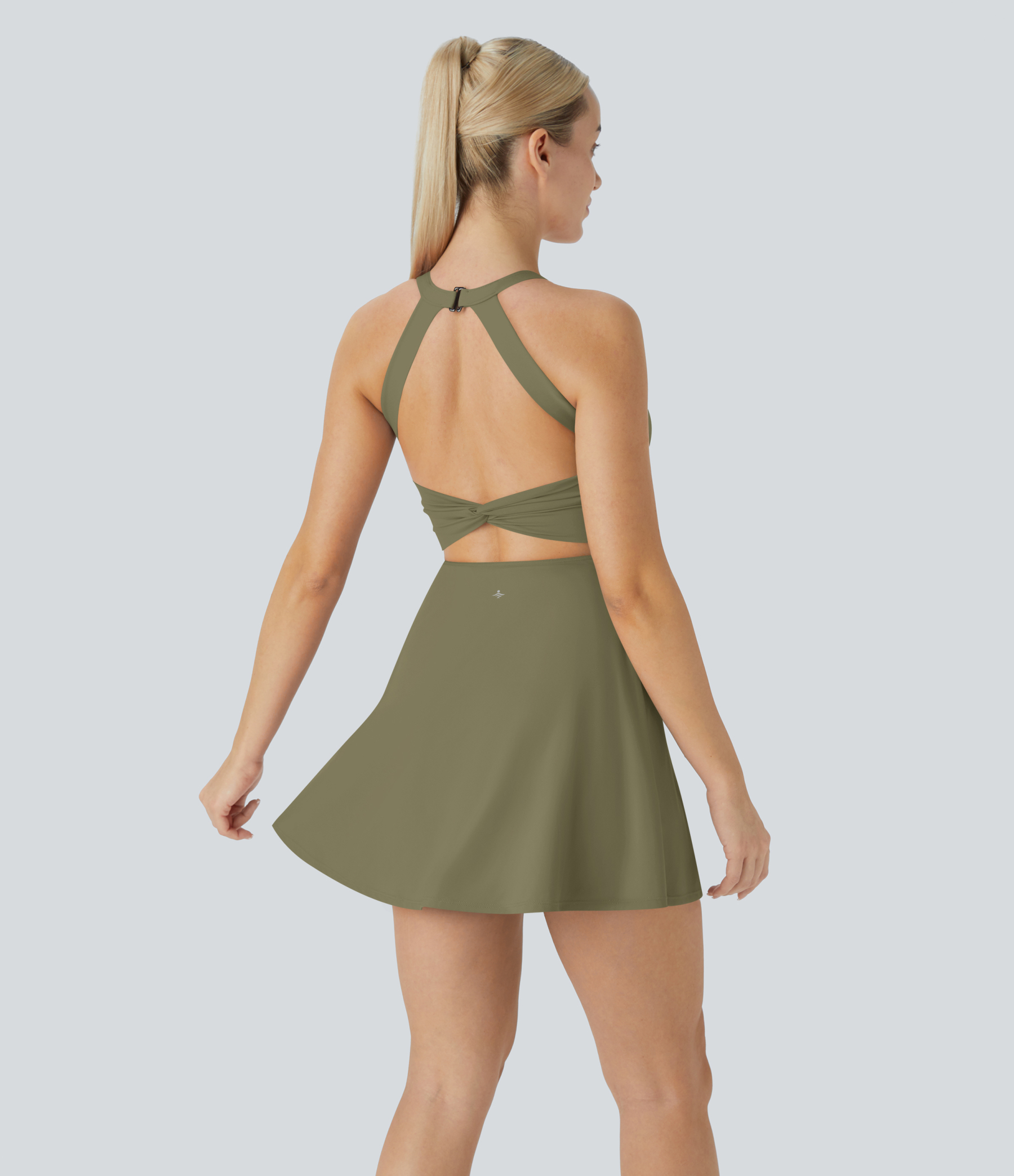Airy Backless Twisted Cool Touch Dance Active Dress-Easy Peezy Edition