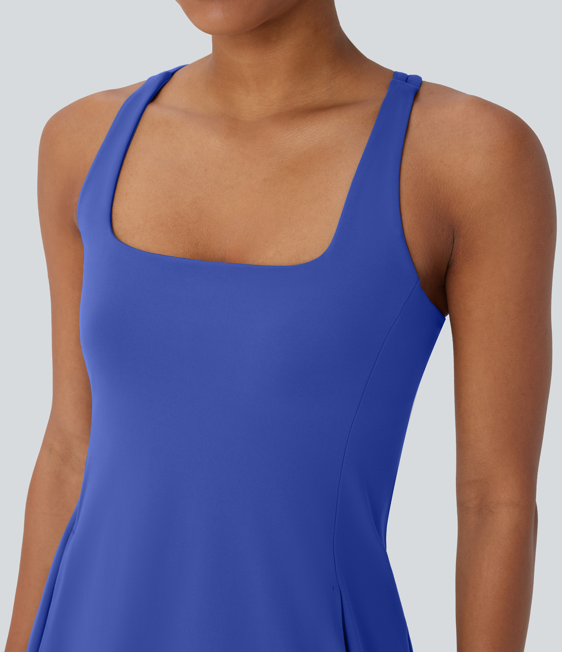 Plush Cut Out Pocket 2-Piece Mini Yoga Active Dress