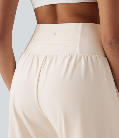 Airy Super High Waisted 2-in-1 Cool Touch Yoga Shorts 7" with Pockets