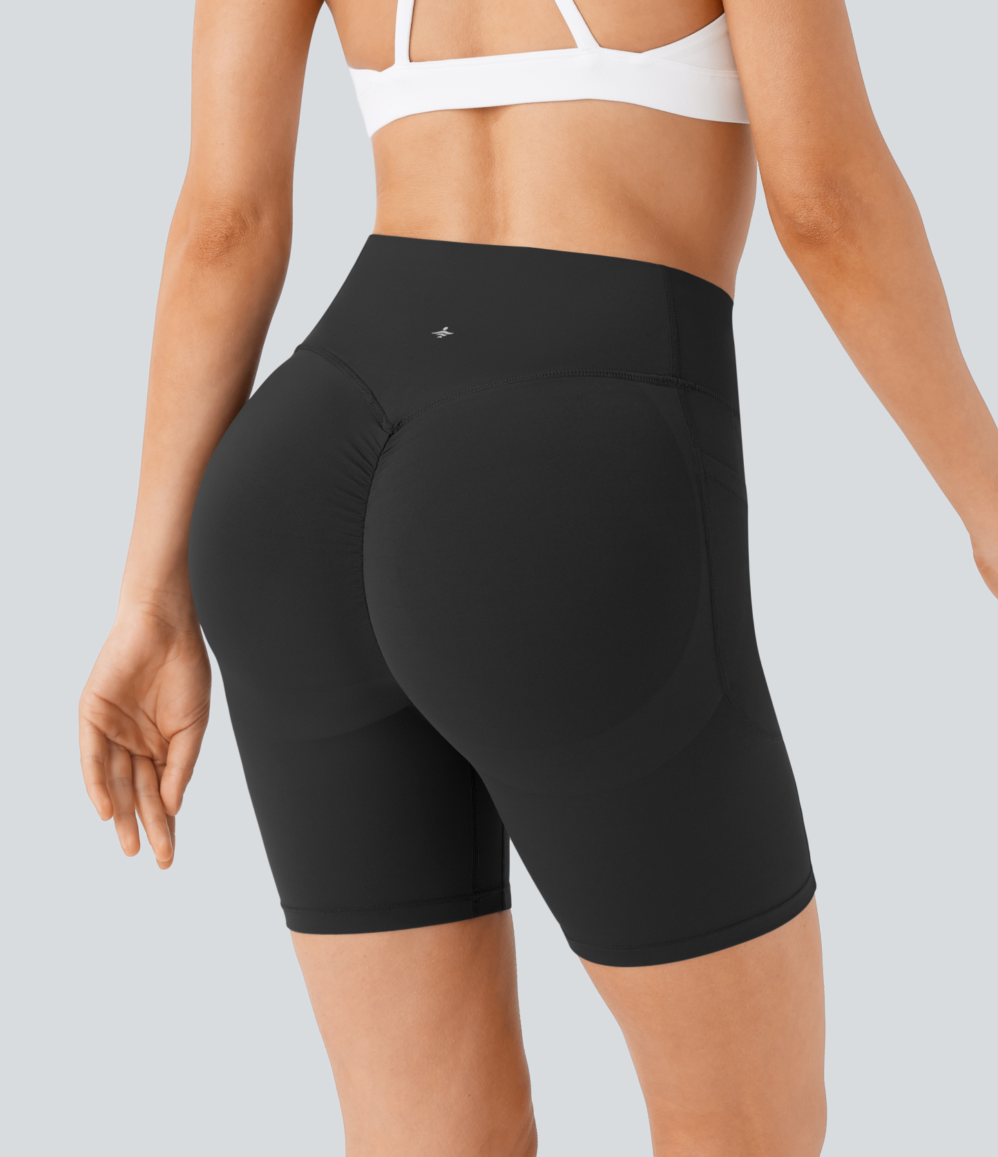 SoCinched High Waisted Scrunch Butt Lifting Tummy Control Side Pocket Shaping Workout Biker Shorts 7''