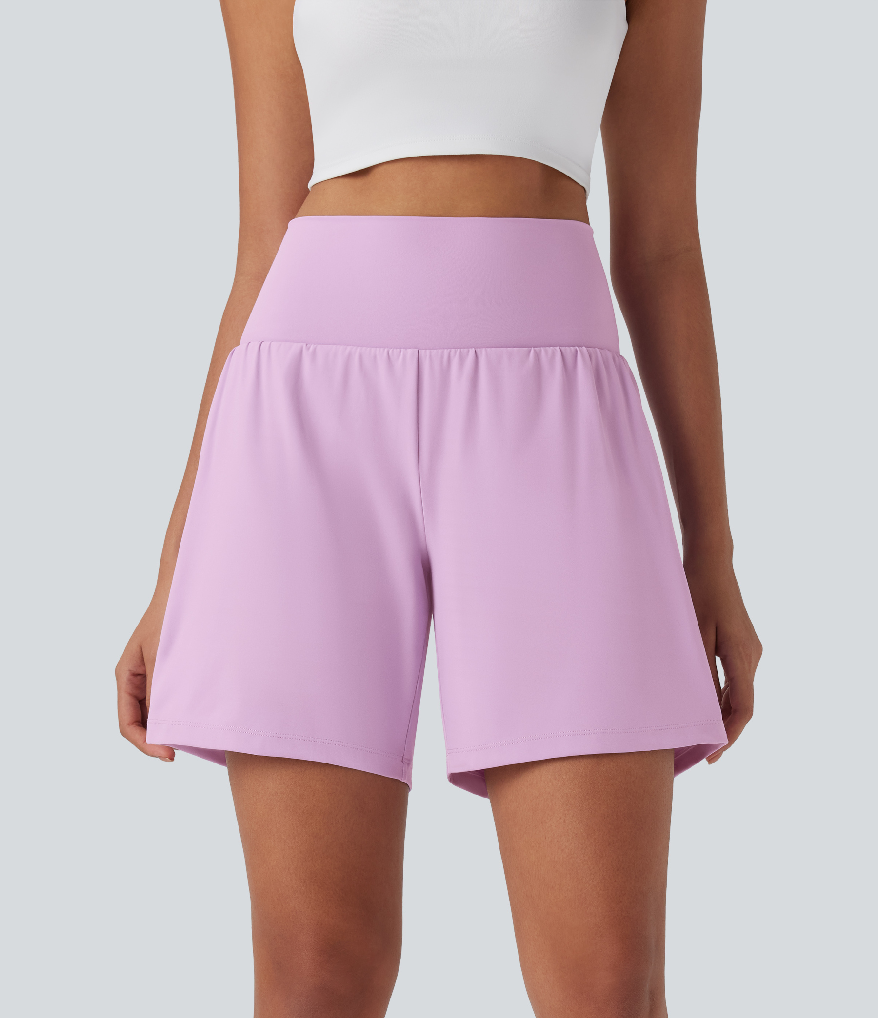 Airy Super High Waisted 2-in-1 Cool Touch Yoga Shorts 7" with Pockets