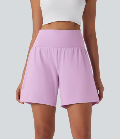 Airy Super High Waisted 2-in-1 Cool Touch Yoga Shorts 7" with Pockets