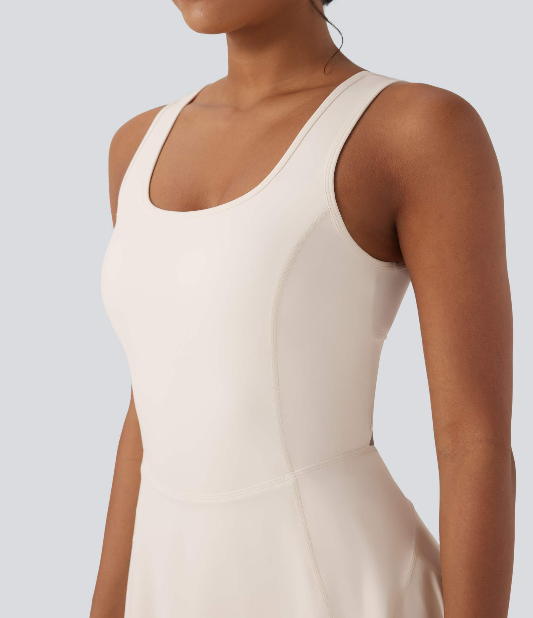 Airy U Neck 2-in-1 Pocket Mini Cool Touch Dance Active Dress-Easy Peezy