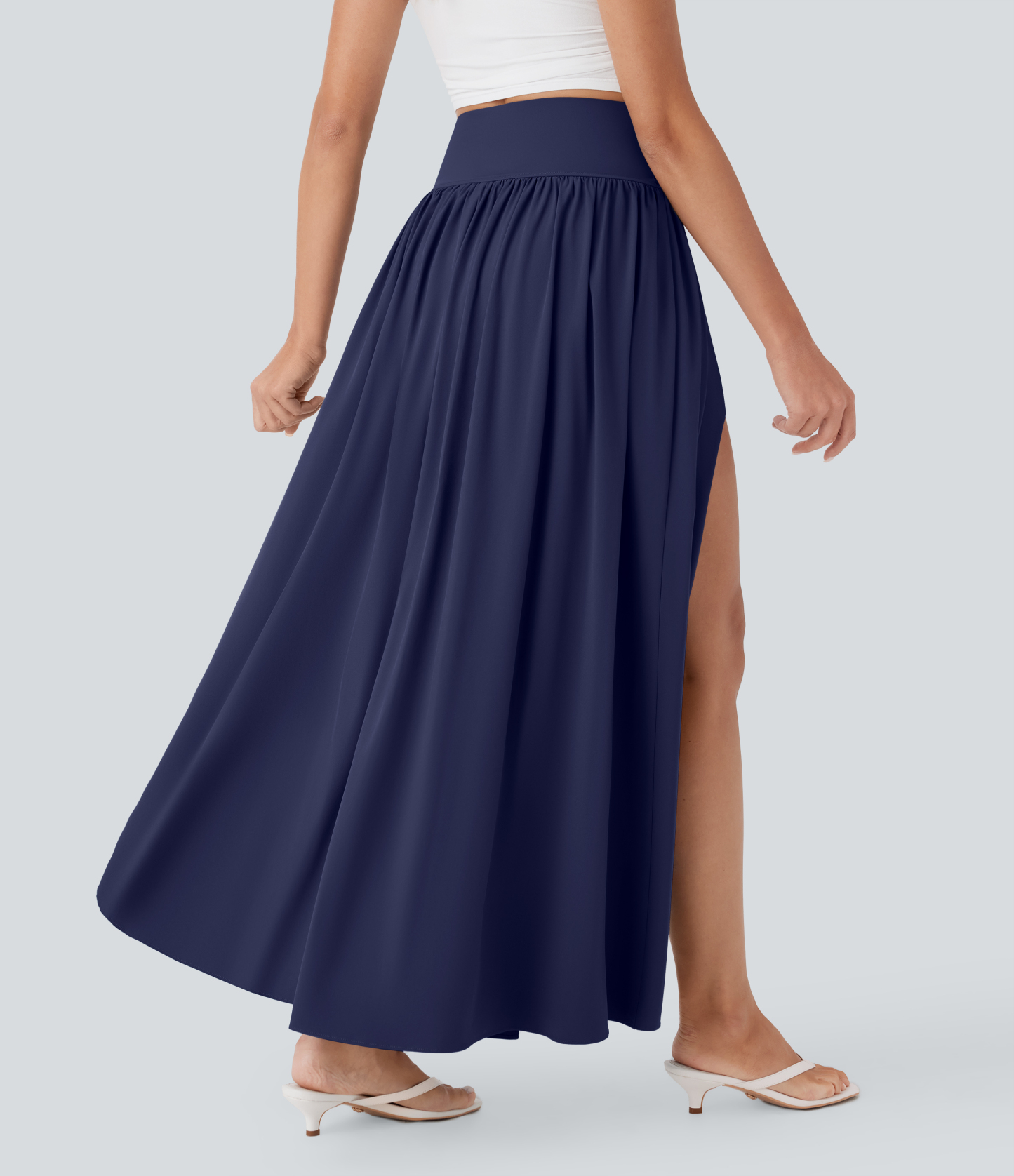 SoCinched High Waisted Tummy Control 2-in-1 Flowy Quick Dry Maxi Skirt
