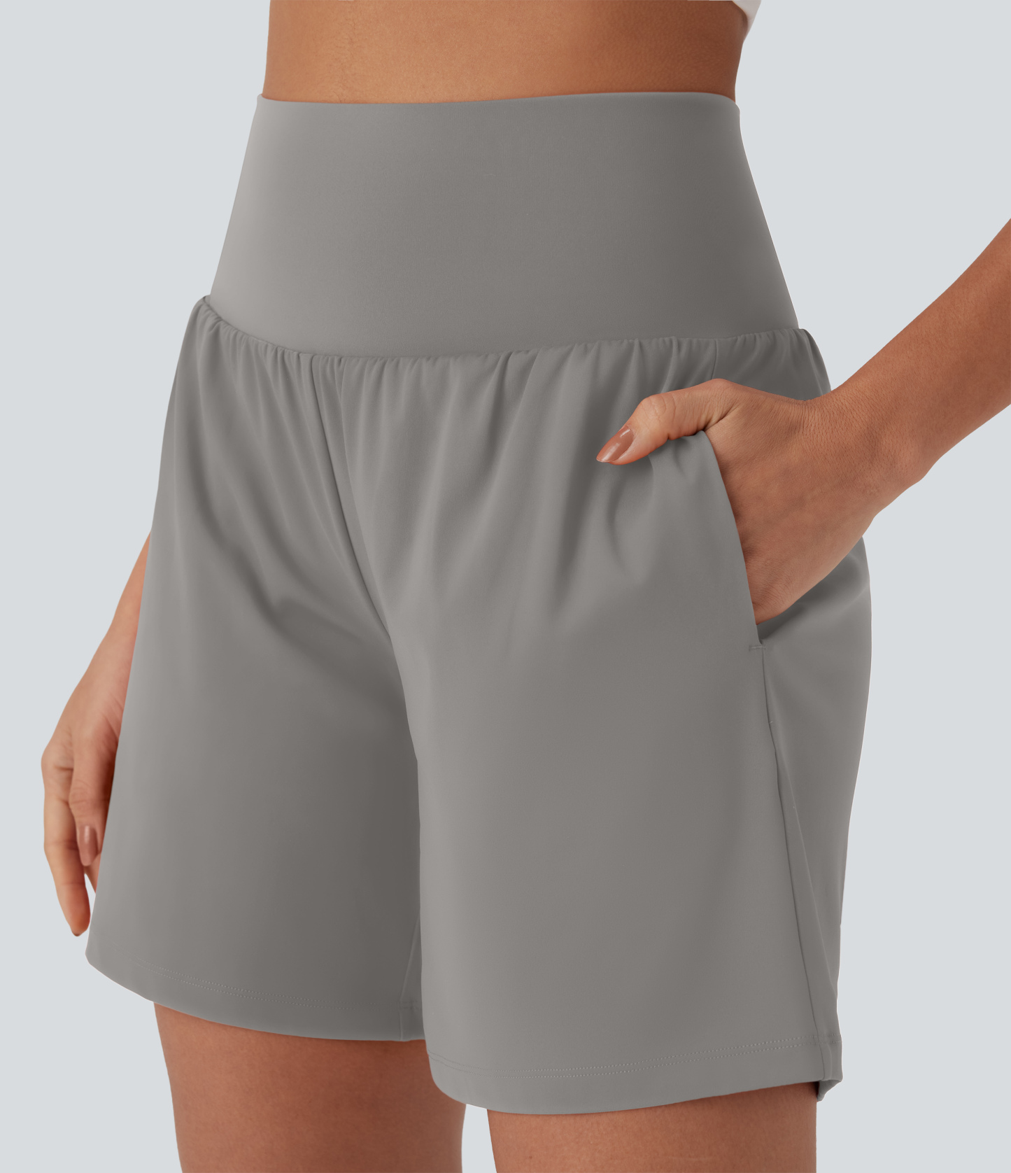Airy Super High Waisted 2-in-1 Cool Touch Yoga Shorts 7" with Pockets