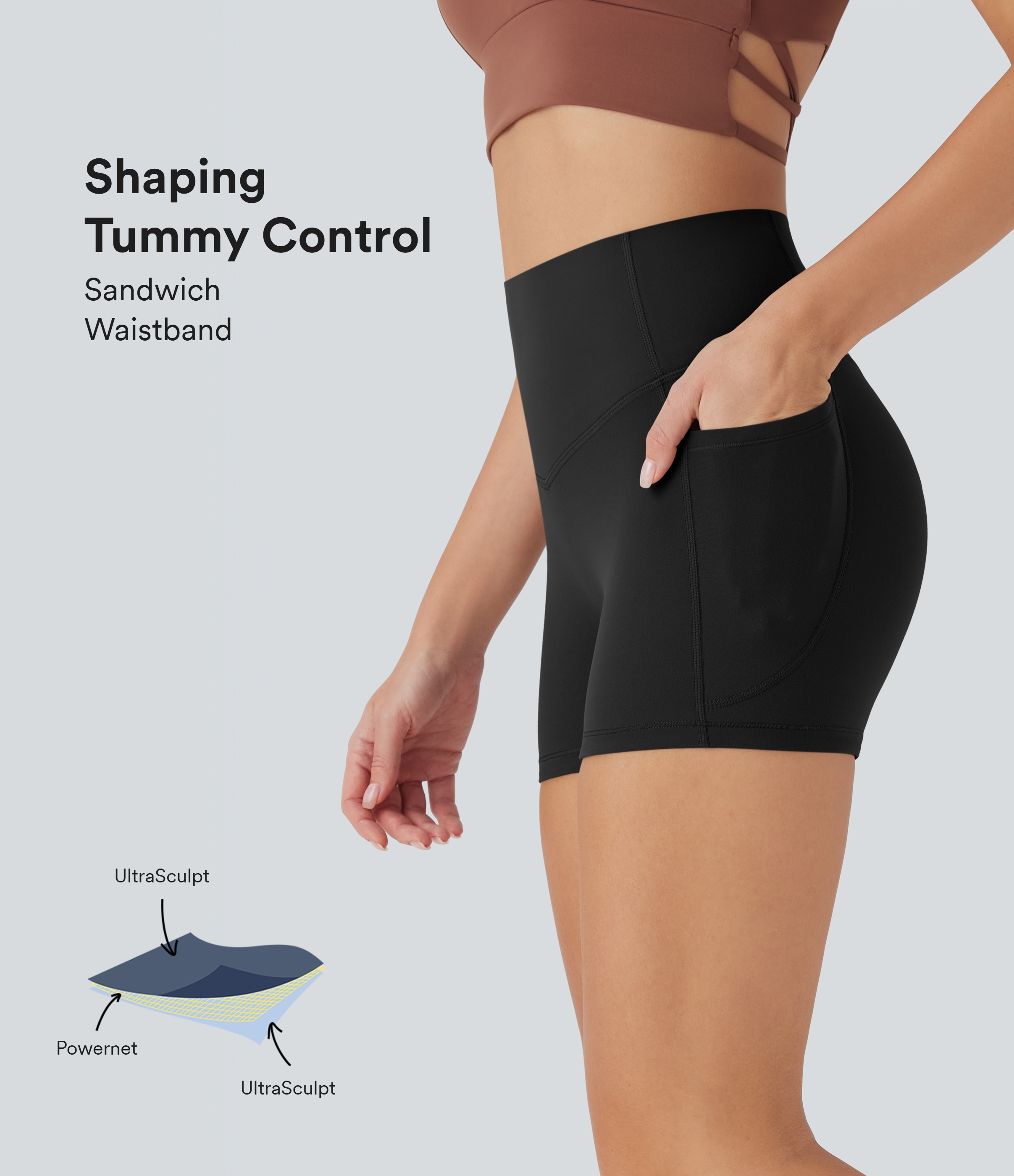 Halara UltraSculpt™ SoCinched High Waisted Tummy Control Pocket Shapin