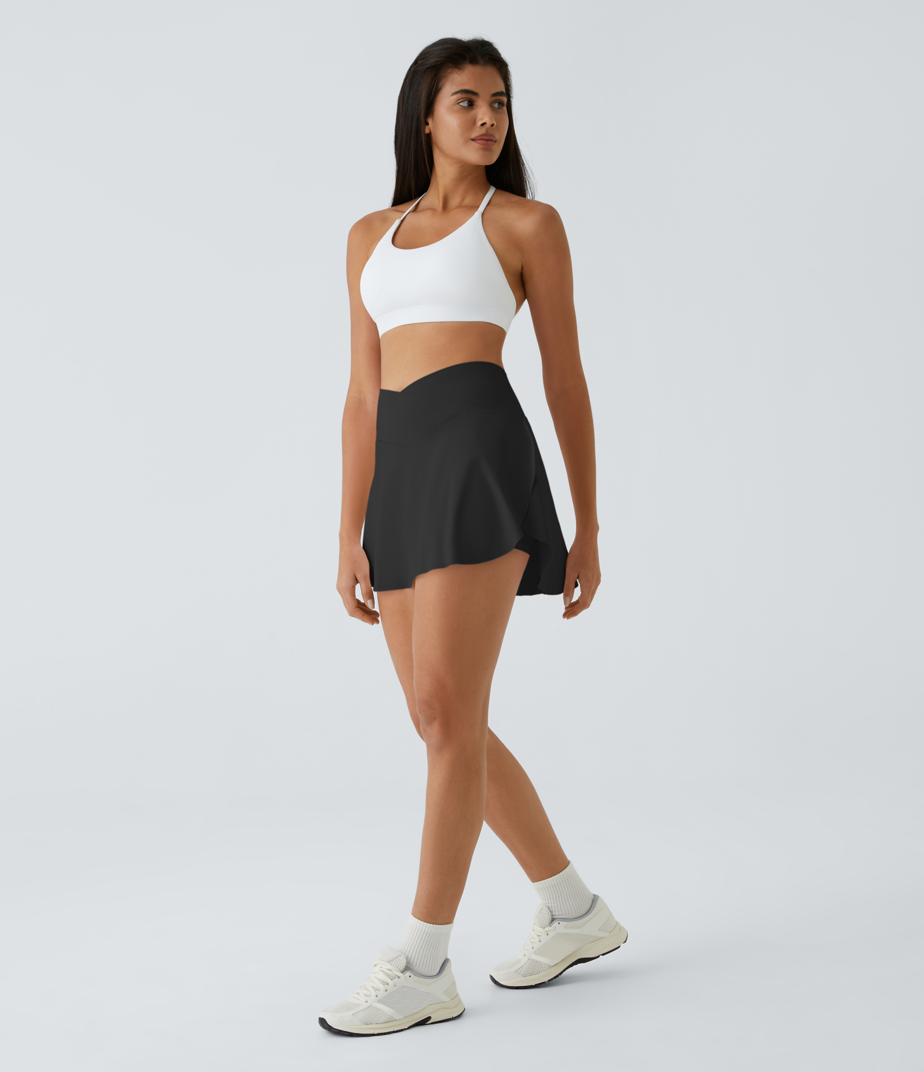 Airy Crossover Pocket 2-in-1 Cool Touch Tennis Skirt-Lucid-Longer Length-UPF50+