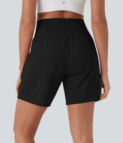 Airy Super High Waisted 2-in-1 Cool Touch Yoga Shorts 7" with Pockets