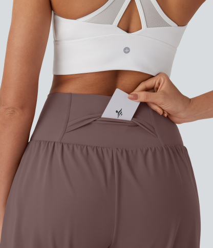 Airy Super High Waisted 2-in-1 Cool Touch Yoga Shorts 7" with Pockets