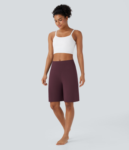 Airy High Waisted Pockets Cool Touch Yoga Bermuda Shorts